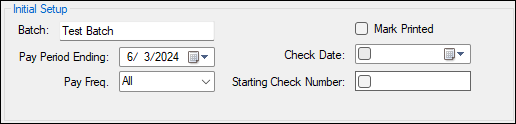 Setting up an initial batch payroll 
